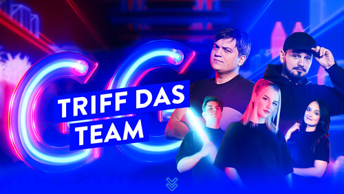 Am Aldi Gaming Booth: Twitch-Streamer und Influencer NoWay4u, Gustaf Gabel, ZeusSpezial, Klarawr und Nika_Nanika.