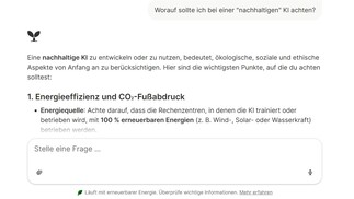 Einfache Fragestellungen kann die Ecosia-KI relativ zuverlässig beantworten.