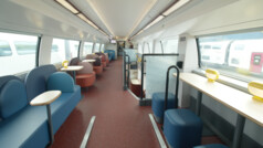 Aufenthaltsbereich des TGV-M mit viel Platz.