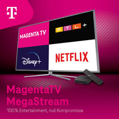 Telekom MagentaTV MegaStream mit Apple TV+, Disney+, Netflix und RTL+ Premium - Werbebanner