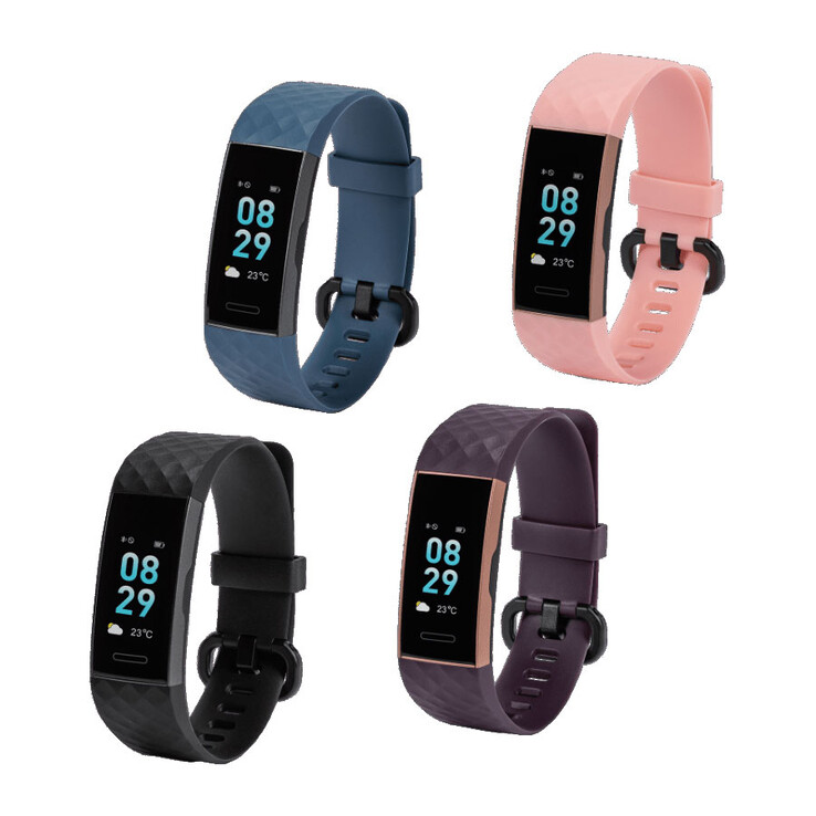 Den Medion Fitnesstracker S3600 gibt es in zwei Varianten mit vier verschiedenen Armbandfarben. (Bild: Aldi)