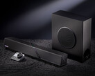 Das Desktop-Lautsprechersystem kostet in China rund 548 US-Dollar (etwa 470 Euro). Abgebildet: die Soundbar mit Subwoofer und Fernbedienung
