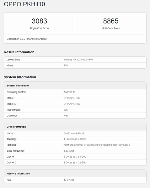 Auf Geekbench wurde das Oppo Find N5 aka OnePlus Open 2 bereits mit einer 7-Core-Version des Snapdragon 8 Elite entdeckt.