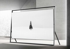 Samsungs bisher größter Micro RGB Smart TV besitzt einen aufwändigen Standfuß. (Bildquelle: Samsung)