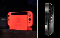 Die Nintendo Switch Pro könnte die Architektur von Nvidia GeForce RTX 4000 erhalten. (Bild: Aishah Mulkey / Nvidia, bearbeitet)