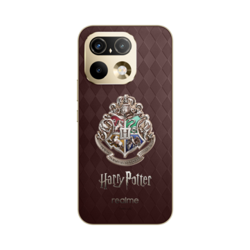 Die vier Hogwarts-Hauswappen zeigen im Sonnenlicht ihre jeweiligen Hausfarben.