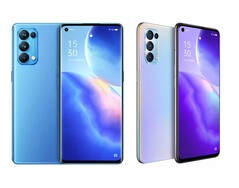 Ähnliche Brüder: Oppo Reno 5 Pro (links) und Reno 5 unterscheiden sich in China primär durch das Display (gekrümmt vs. flach)