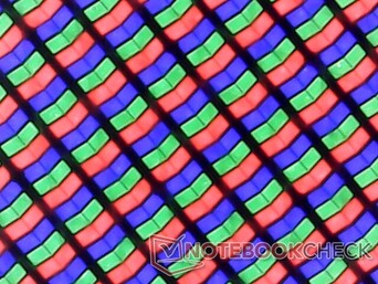 Scharfes Subpixel-Array mit satten, leuchtenden Farben. Die Körnigkeit ist minimal und fast nicht wahrnehmbar.