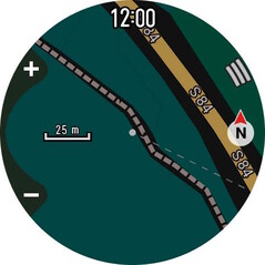 Die Kartendarstellung ist auch im dunklen Modus möglich