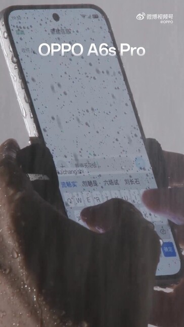 Oppo A6s Pro mit „Super Rain Touch“.