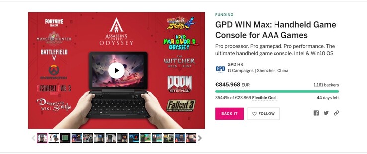 Die Crowdfunding-Kampagne ist bereits einige Stunden nach dem Start ein voller Erfolg. (Bild: Indiegogo)