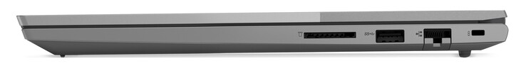 Rechte Seite: SD-Kartenleser, 1x USB-A 3.0 Gen1, GigabitLAN, Kensington-Lock
