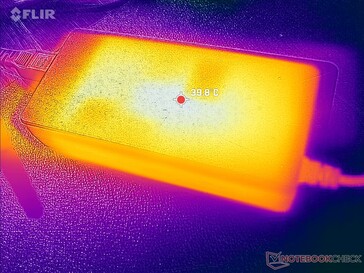 Der AC-Adapter kann bei anspruchsvollen Anwendungen über einen längeren Zeitraum eine Temperatur von über 40 °C erreichen