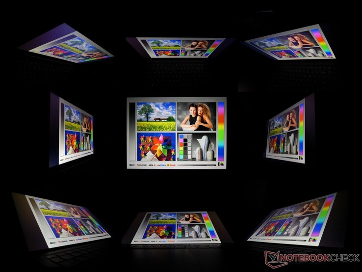 Gute IPS-Blickwinkelstabilität. Farben und Kontraste verringern sich nur unter extremen Blickwinkeln