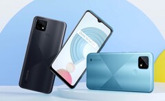 Die Rückseite des Realme C21 wird mit einem schicken Muster verziert, wahlweise in der Farbe 