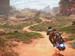 Kay Vess und ihr Speeder in Star Wars Outlaws