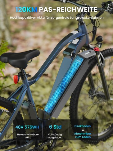 Der Akku ist entnehmbar und bietet eine ordentliche Kapazität (Bildquelle: Eleglide)