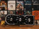 Desktop-GPU mit vielen PC-Spielen im Hintergrund
