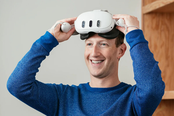 Mark Zuckerberg trägt das Quest 3 Headset (Bild: Meta)