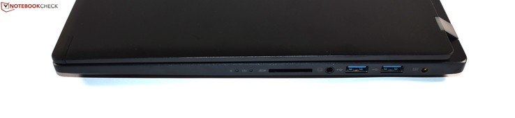 rechts: SD-Kartenleser, Kombo-Audio, 2x USB 3.0 Typ A, Ladeanschluss