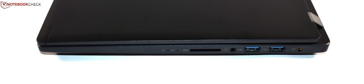 rechts: SD-Kartenleser, Kombo-Audio, 2x USB 3.0 Typ A, Ladeanschluss