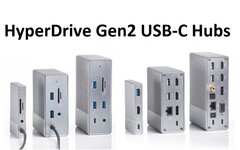 Drei HyperDrive Gen2 USB-C-Docks mit 6, 12 oder 18 Ports sind ab sofort via Kickstarter günstiger erhältlich.