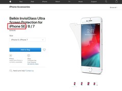 Auf der Apple-Webseite liefert ein Zubehörartikel die wahrscheinliche Bezeichnung des iPhone SE in 2020.