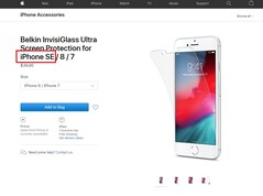 Auf der Apple-Webseite liefert ein Zubehörartikel die wahrscheinliche Bezeichnung des iPhone SE in 2020.