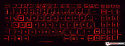 Die Tastatur des Acer Aspire Nitro 5 AN517 (beleuchtet)