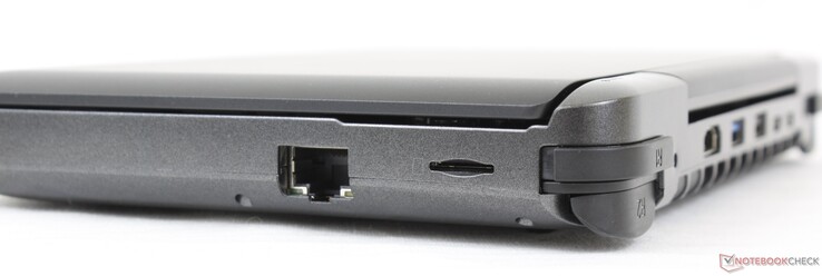 Rechts: Gigabit RJ-45, MicroSD-Leser