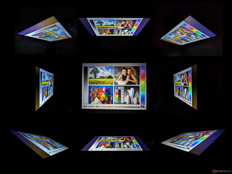 Blickwinkelstabieles IPS-Disply mit leichten Farbveränderungen bei sehr steilen Betrachtungswinkeln