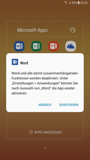 Samsung Galaxy J7 (2017): vorinstallierte Microsoft-Apps