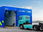 Wechselstation für Lkw-Batterien.