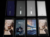 Die beiden linken Smartphones wurden bislang nicht veröffentlicht, sind es Nokia 8 und Nokia 9?