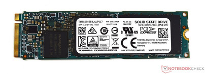 Detailansicht der M.2-SSD von Toshiba