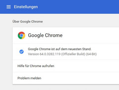 Google Chrome ist nun bei Version 64.0.3282.119 angekommen