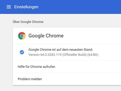 Google Chrome ist nun bei Version 64.0.3282.119 angekommen