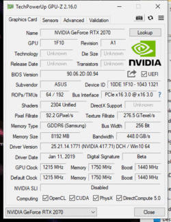 GPU-Z RTX 2070