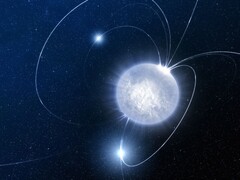 Künstlerische Illustration eines Pulsars.