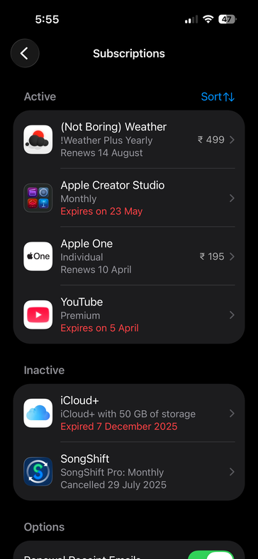 Ich zahle in Indien monatlich 195 INR für das komplette Apple One-Paket - Nutzer in den USA müssen $19,95 bezahlen.