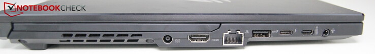 Links: Strom, HDMI, LAN, USB-A 3.2 Gen 2, USB-C 3.2 Gen 2, Thunderbolt 4, Headset-Klinke