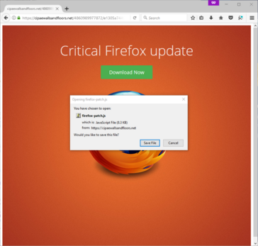 Fake-Firefox-Update: Vorsicht vor allem bei *.exe und *.js Dateien.