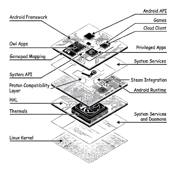 Auf dem Arc X1 läuft OwlOS, das auf dem Android Open Source Project basiert