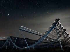 Das CHIME Teleskop (Bildquelle: CHIME, Andre Renard, Dunlap Institute for Astronomy & Astrophysics, University of Toronto)