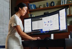 Der neueste 49 Zoll Monitor von HP besitzt eine ausklappbare Webcam. (Bildquelle: HP)