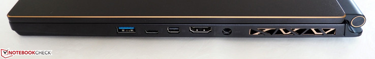 rechte Seite: USB 3.1, Thunderbolt 3, Mini-DisplayPort, HDMI, DC-in