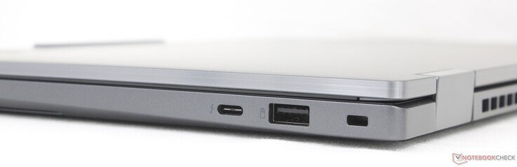 Rechts: USB-C Thunderbolt 4 mit DisplayPort 2.1 + Power Delivery (65 W), USB-A (5 Gbit/s), Kensington Schloss