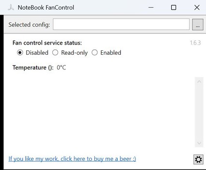 NotebookFanControl: Ohne spezielles Config-File unbrauchbar