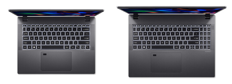 Von 14 zu 16 Zoll wächst neben dem Display auch die Tastatur. (Quelle: Acer)