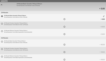 Garantieoptionen beim Schenker XMG Neo 17